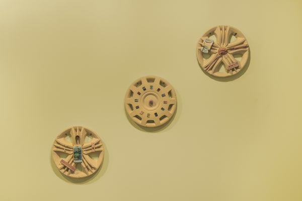 Arturo Kameya Pay in full, don’t embarrass yourself, 2025 Ceramic 45 x 45 x 5 cm | 17 3/4 x 17 3/4 x 2 in (each)