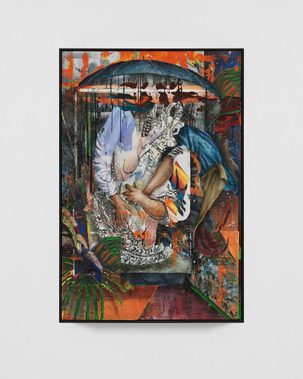 Tjebbe Beekman Claiming the Reward, 2023-2025 Acrylic, acrylic emulsions and grit on canvas mounted to wood panel, framed 122.5 x 82.5 x 6.5 cm | 48 1/4 x 32 1/2 x 2 1/2 in