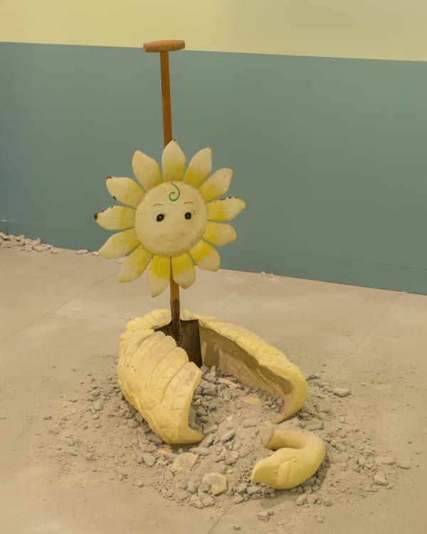 Arturo Kameya If it doesn't fall today, it will fall tomorrow, 2025 Ceramic, metal object 110 x 55 x 92 cm | 43 1/4 x 21 5/8 x 36 1/4 in