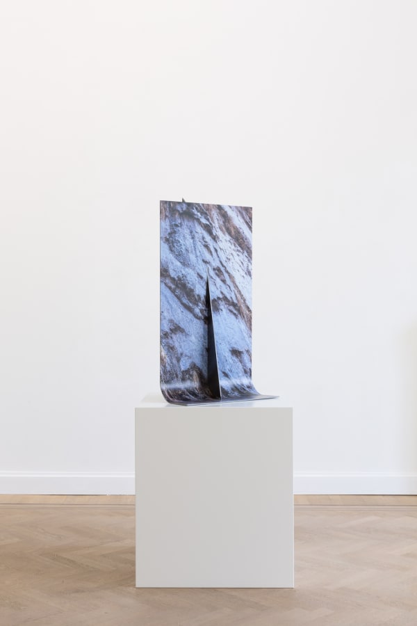 Letha Wilson Weeping Rock Rolled Steel, 2019 UV prints on Corten steel 99.1 x 55.9 x 38.1 cm | 39 x 22 x 15 in