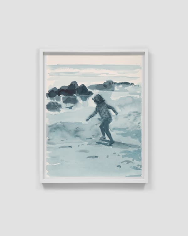 Caroline Walker Daphne on the Beach, 2024 Ink on paper, framed 53.7 x 43.7 cm | 21 1/8 x 17 1/4 in