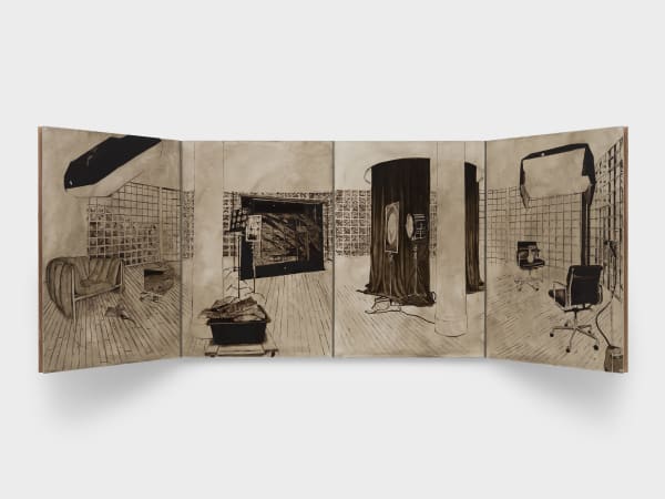 Aude Verbrugge The Zone, 2025 Oil on wood panels 66 x 182.9 cm | 26 x 72 in