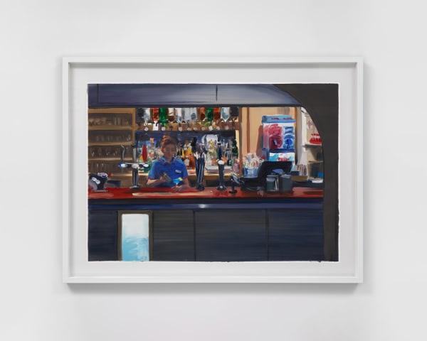 Caroline Walker Study for Showbar, 2025 Oil on paper, framed 50.1 x 67.5 cm | 19 3/4 x 26 5/8 in