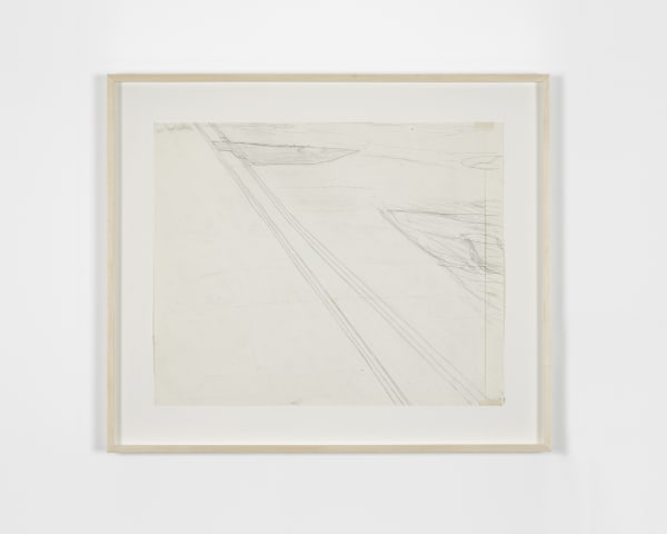 Carol Rhodes Rail and Woods, 2001 Pencil on paper (paper size) 47 x 58 cm | 18 1/2 x 22 7/8 in (framed) 63 x 73 cm | 24 3/4 x 28 3/4 in