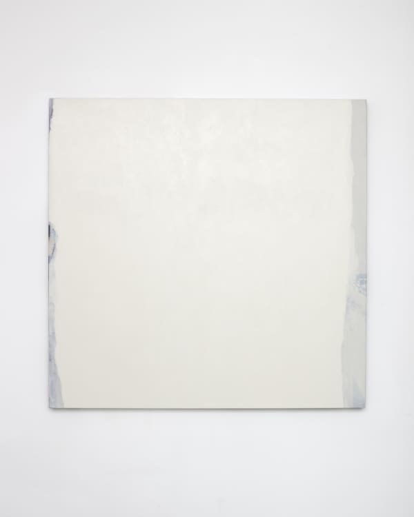 White acrylic paint on canvas.