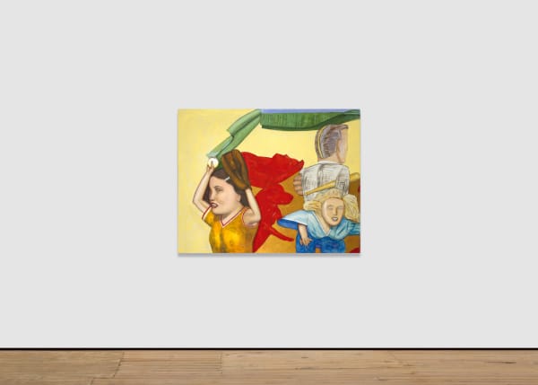 Pat Andrea La guerre est une affaire d'or, 1989 Oil and casein on canvas 130 x 162 cm | 51 x 64 in