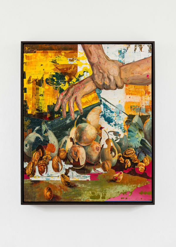 Tjebbe Beekman Still life II, 2023 Acrylic, acrylic emulsions and grit on canvas, framed 72.5 x 59.8 cm | 28 1/2 x 23 1/2 in