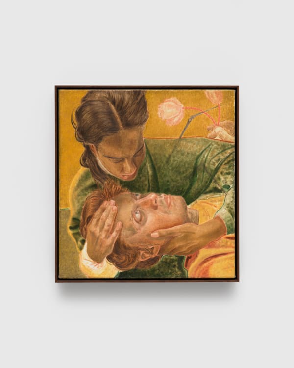 Rafał Topolewski Double Check, 2025 Oil on linen, framed 49 x 46 cm | 19 1/4 x 18 1/8 in