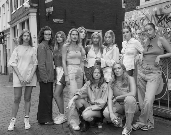 Dana Lixenberg D.I.S. sorority, Bloedstraat, 2023, 2025 Gelatin Silver print mounted on aluminum, maple frame, museum glass Print size: 26 x 32.7 cm | 10 5/8 x 12 5/8 in Frame size: 27.5 x 34 x 3 cm | 10 7/8 x 13 3/8 x 1 1/8 in Edition of 4 plus 2 artist's proofs