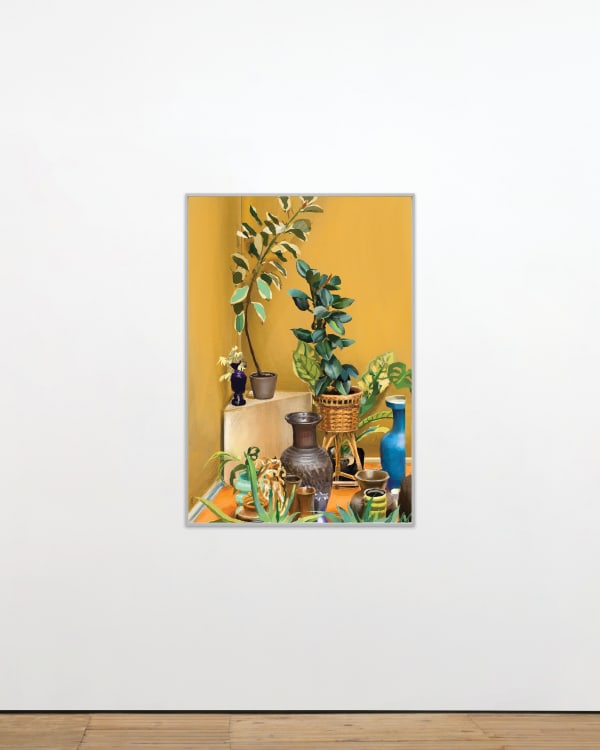 Matthias Weischer Wintergarten 1, 2024 iPad Drawing, C-Print in grey frame 140 x 95.5 cm | 55 1/8 x 37 5/8 in Edition of 5