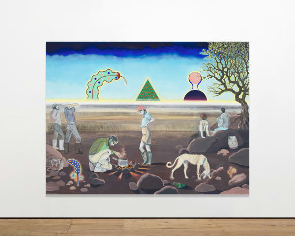 Charles Avery, Untitled (Encampment with three Eidola), 2024-2025