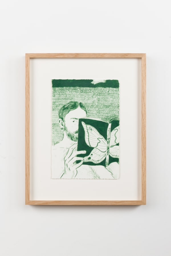 Anthony Cudahy Reader ii, 2022 Color pencil on paper, framed 33.5 x 26.6 x 2.9 cm | 13 1/4 x 10 1/2 x 1 1/8 in
