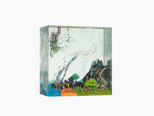 Dustin Yellin This photograph was taken with one exposure only (Land Study), 2016 Glass, collage, acrylic 38.9 x 37.6 x 19.1 cm 15 1/4 x 14 3/4 x 7 1/2 in
