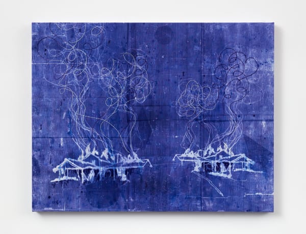 Michael Raedecker, divided, 2018