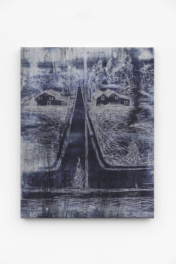 Michael Raedecker, demo (linchpin) (after Diebenkorn), 2020