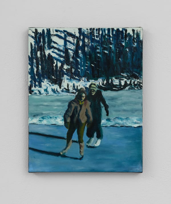 Jennifer Leigh Blaine skating the lake (blue hue), 2024 Oil on canvas 25.4 x 20.3 cm | 10 x 8 in