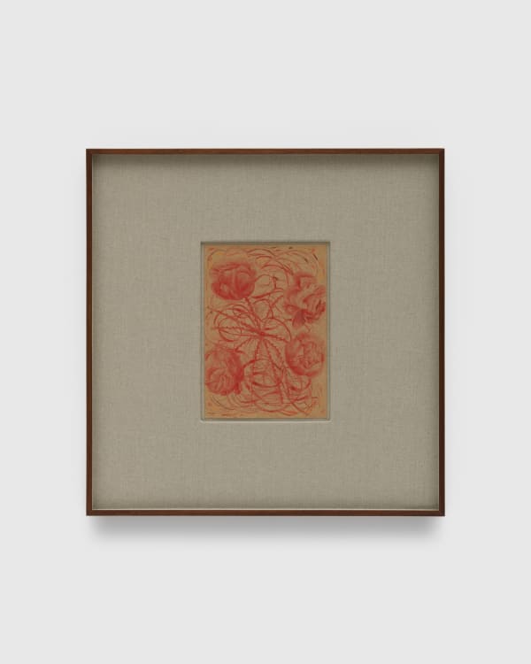 Rafał Topolewski Untitled (Peonys), 2025 Coloured pencil on paper mounted on linen, framed 62.5 x 61 cm | 24 5/8 x 24 in