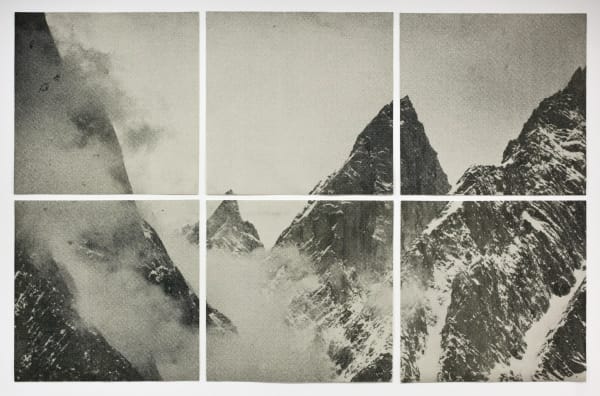 silkscreen on felt, mountain scenery