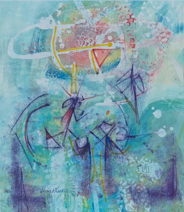 Ahmed Parvez, Untitled (Composition with Orange and Purple), 1962