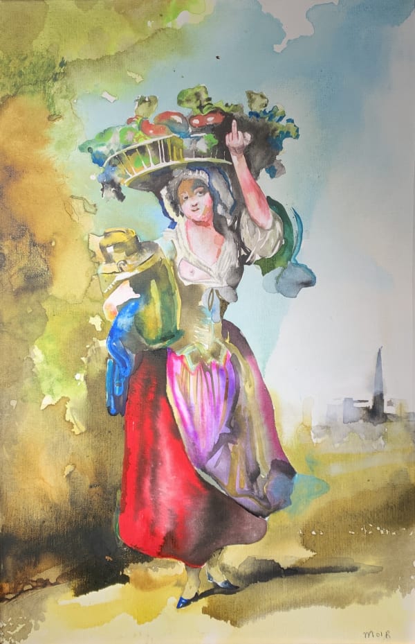 Jim Moir b. 1959Flower Lady, 2019 Mixed media on canvas 76.5 x 51 cm 30 1/8 x 20 in