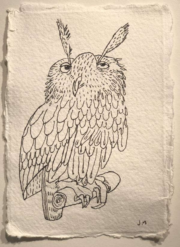 Jim Moir Owl 3, 2018 Ink on paper 15.5 x 11 cm