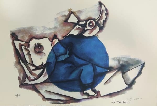 Maqbool Fida Husain Untitled (Ashta Vinayak Series) (Reclining Ganesh), 2007 Offset Lithograph on Paper Signed (lower right) and numbered 132/150 (lower left) 35.6 x 50.8 cm 14 1/8 x 20 in