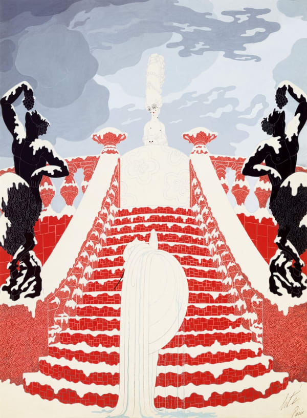 Romain de Tirtoff dit Erté 1892 - 1990Corps de Neige -Coeur de Feu Harper’s Bazar Cover for December, 1915 Gouache 28 x 27 cm 11 1/8 x 10 5/8 in