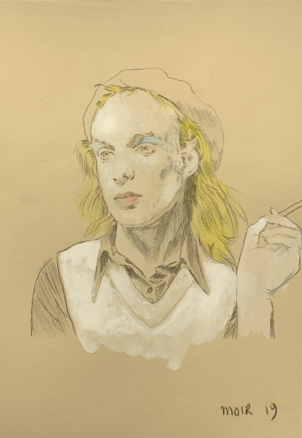 Jim Moir b. 1959Brian Eno, 2019 Ink wash and pencil on paper 20.8 x 15 cm 8 1/4 x 5 7/8 in