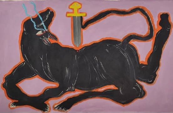 Rithika Pandey b. 1998The strange thing about Forgetting, 2020 Signed 'RITHIKA' Acrylic on canvas 71.1 x 127 cm 28 x 50 in