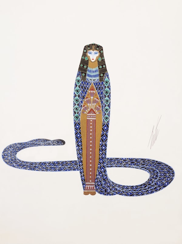 Romain de Tirtoff dit Erté 1892 - 1990Costume for Le Secret du Sphinx, 1924 A play by Maurice Rostand Sarah Bernhardt Theater Gouache 33 x 25 cm 13 x 9 7/8 in