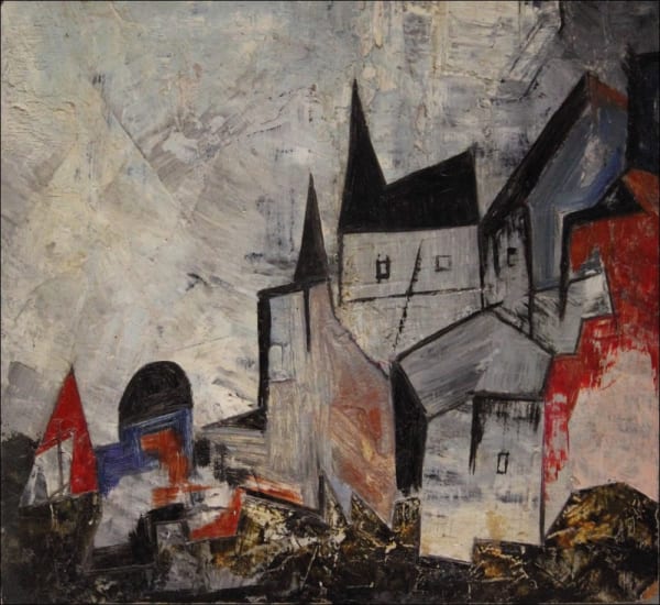 Lancelot Ribeiro 1933-2011Untitled, c. 1965 Oil on board Signed and dated 14.5 x 22 cm 5 3/4 x 8 5/8 in