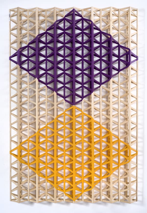 Rasheed Araeen, Vertical Structure with Two Diamonds, 2018