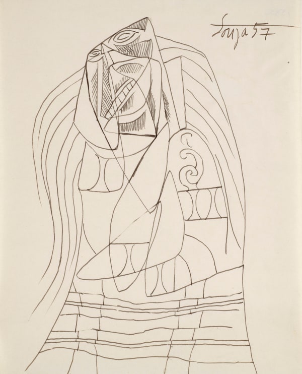 Francis Newton Souza, Untitled (Seated Woman), 1957