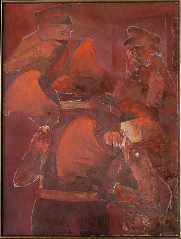 Krishen Khanna b. 1925Tuba Players, 2008 Oil on canvas 121.9 x 91.4 cm 48 x 36 in