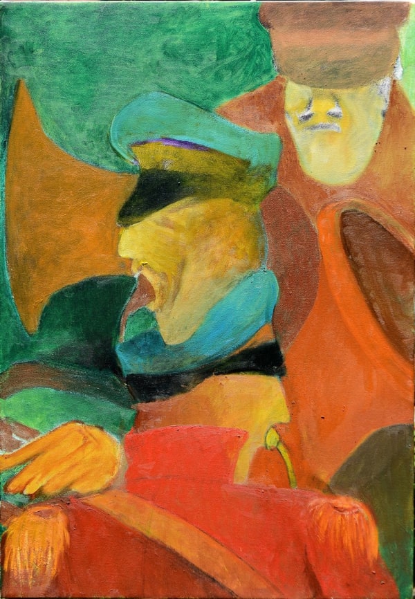 Krishen Khanna b. 1925Bandwallas at concert, 2015 Oil on canvas 46 x 66 cm 18 1/8 x 26 in