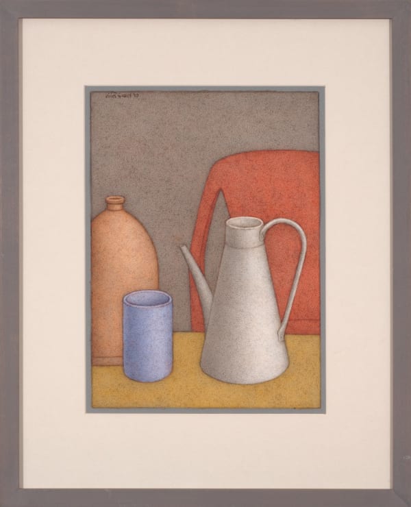 Shanti Panchal Still Life, 2017 Signed and dated in devanagari upper left Watercolour on paper 34.5 x 25 cm 13 5/8 x 9 7/8 in Framed 52 x 41.5 cm 20 1/2 x 16 3/8 in