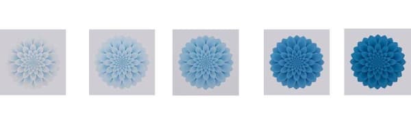 Olivia Fraser b. 1965Neelkamal, 2019 Stone pigments and Arabic gum on handmade Sanganer paper 58.4 x 58.4 cm each 23 x 23 in each