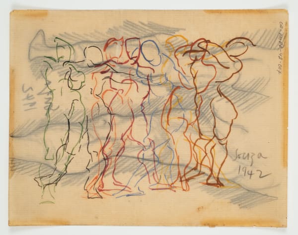 Francis Newton Souza, Untitled (Figure Composition) recto ; Untitled verso, 1942