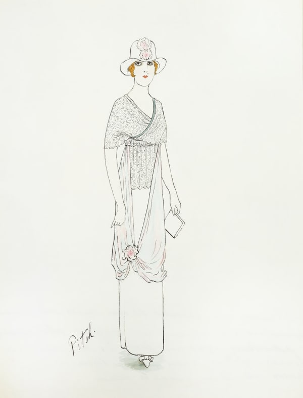 Romain de Tirtoff dit Erté 1892 - 1990Afternoon dress, 1912 Design for the fashion house of Paul Poiret, 37 x 27.5cm