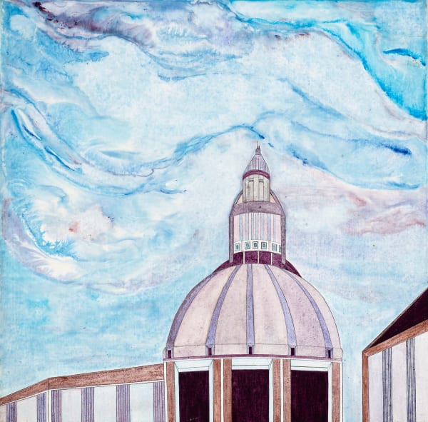 Lancelot Ribeiro Dome, 1960 Stamped with the Artist's signature on the reverse Oil and Polyvinyl acetate on canvas 46 x 46.5 cm 18 1/8 x 18 1/4 in