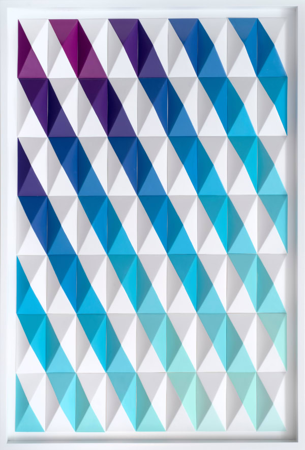 Zarah Hussain b. 1980Blue Diagonal II, 2021 Signed and dated on the reverse Paint on resin 82 x 54 cm 32 1/4 x 21 1/4 in