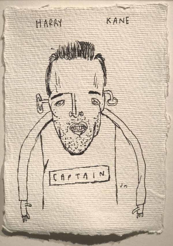 Jim Moir Harry Kane, 2018 Ink on paper 15.5 x 11 cm