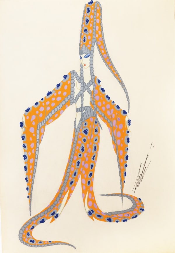 Romain de Tirtoff dit Erté 1892 - 1990Starfish, 1946 Fond de la Mer Gouache 35.5 x 25 cm 14 x 9 7/8 in