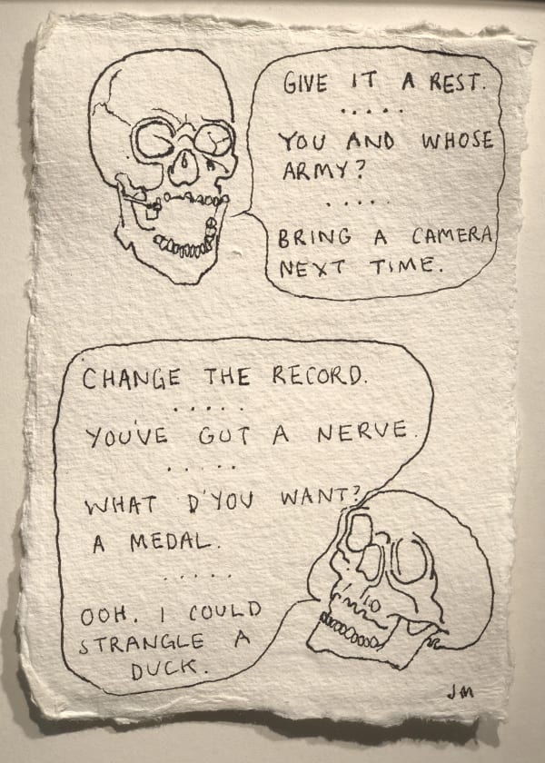 Jim Moir Talking Heads, 2018 Ink on paper 15.5 x 11 cm