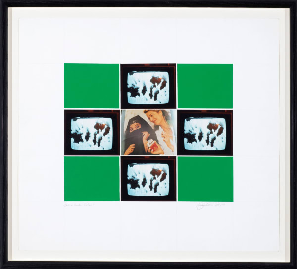 Rasheed Araeen Just a Smoke Sister, 1993 Signed and dated 'Rasheed Araeen 3/4/93' and titled 'Just a Smoke Sister' along lower edge Collage on paper 46 x 58 cm 18 1/8 x 22 7/8 in