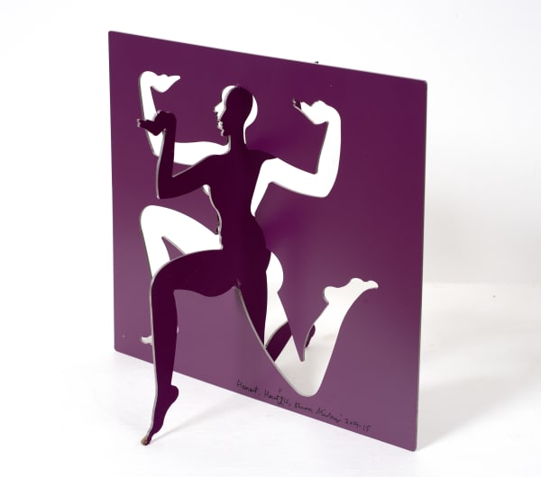 Dhruva Mistry b. 1957Hemant, 2014-2015 Purple epoxy paint on 2mm stainless steel Signed and dated 'Hemant, Hmnt V2ls, Dhruva Mistry, 2014-15' 29.5 x 28.7 x 22.1 cm 11 5/8 x 11 1/4 x 8 3/4 in