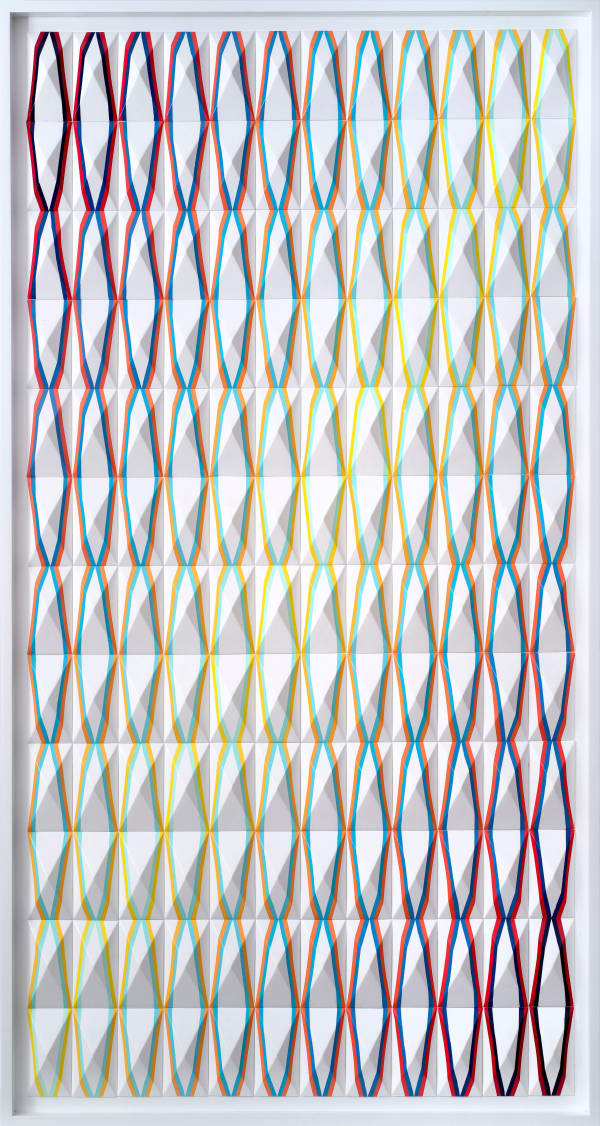 Zarah Hussain b. 1980Root 5 (Yellow Diagonal), 2021 Paint on resin 140 x 73 cm 55 1/8 x 28 3/4 in