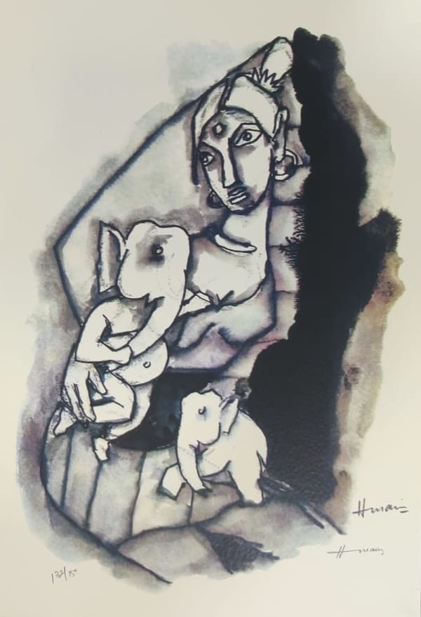 Maqbool Fida Husain Untitled (Ashta Vinayak Series), 2007 Offset Lithograph on Paper Signed (lower right) and numbered 132/150 (lower left) 50.8 x 35.6 cm 20 x 14 in