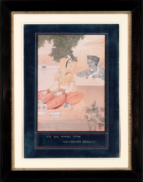Ordhendra Coomar Gangoly, Radha and Krishna on a Terrace, Circa 1910