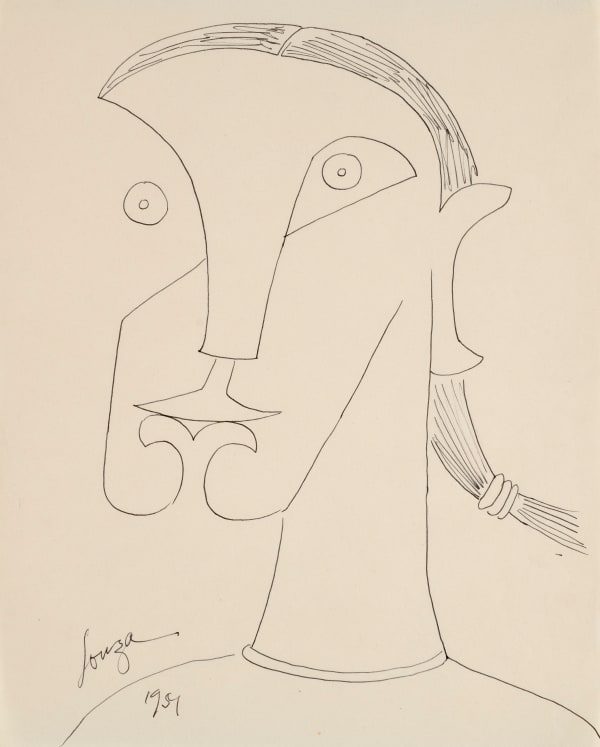 Francis Newton Souza, Untitled (Indian Woman with Ponytail), 1951